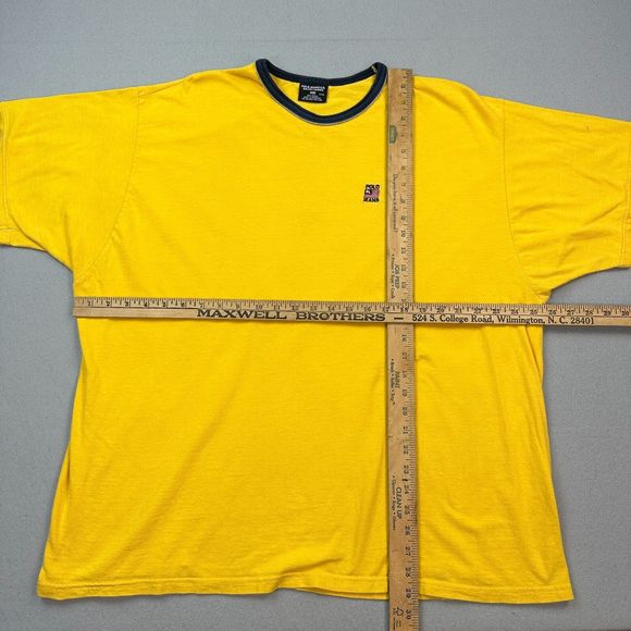 Vintage Polo Jeans Co Shirt Adult 2XL Yellow Blue Ringer Embroidered Logo 90s - Picture 6 of 11